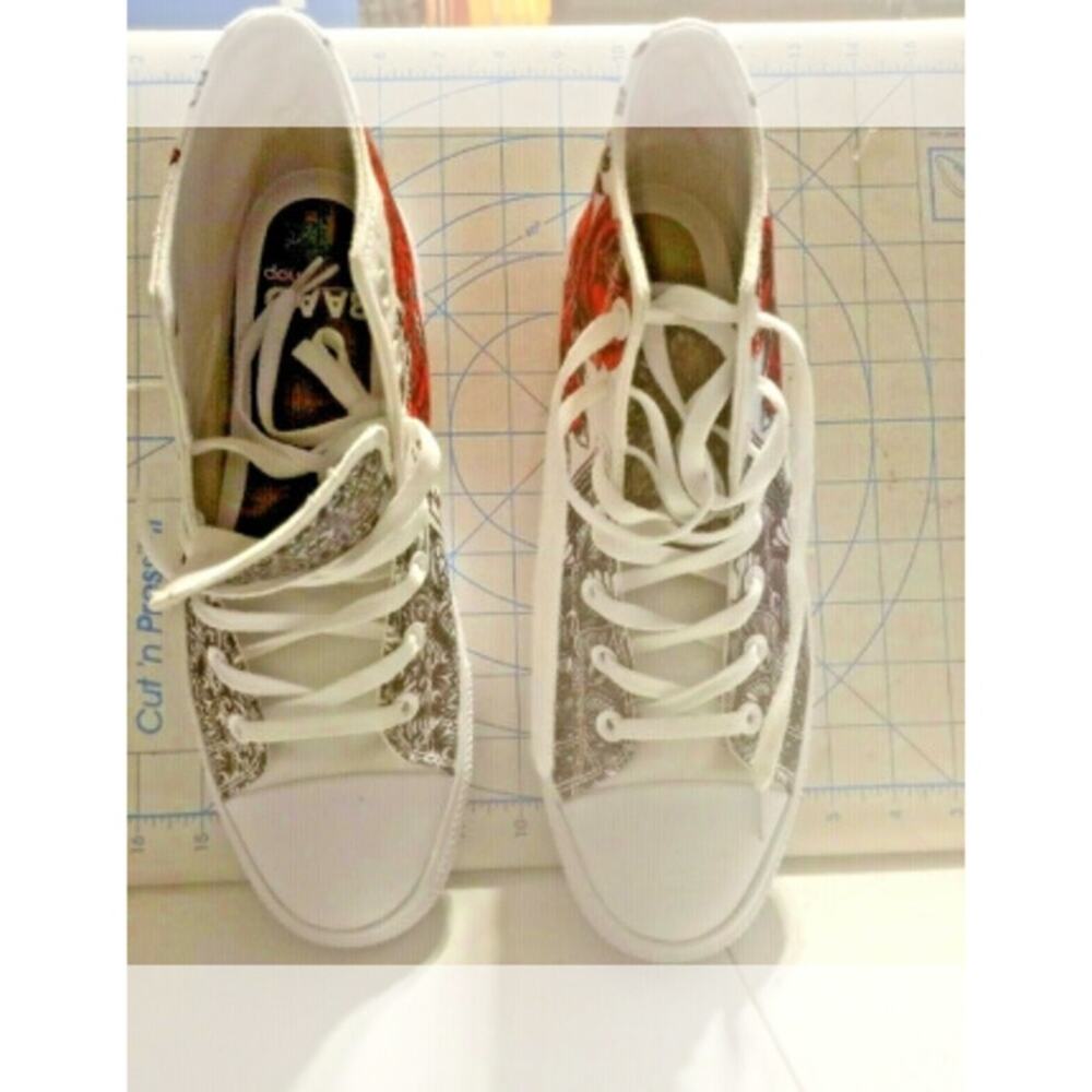 RAAD Shop Abstract & Roses  WHITE Hi-Top 9.5M - Picture 11 of 13